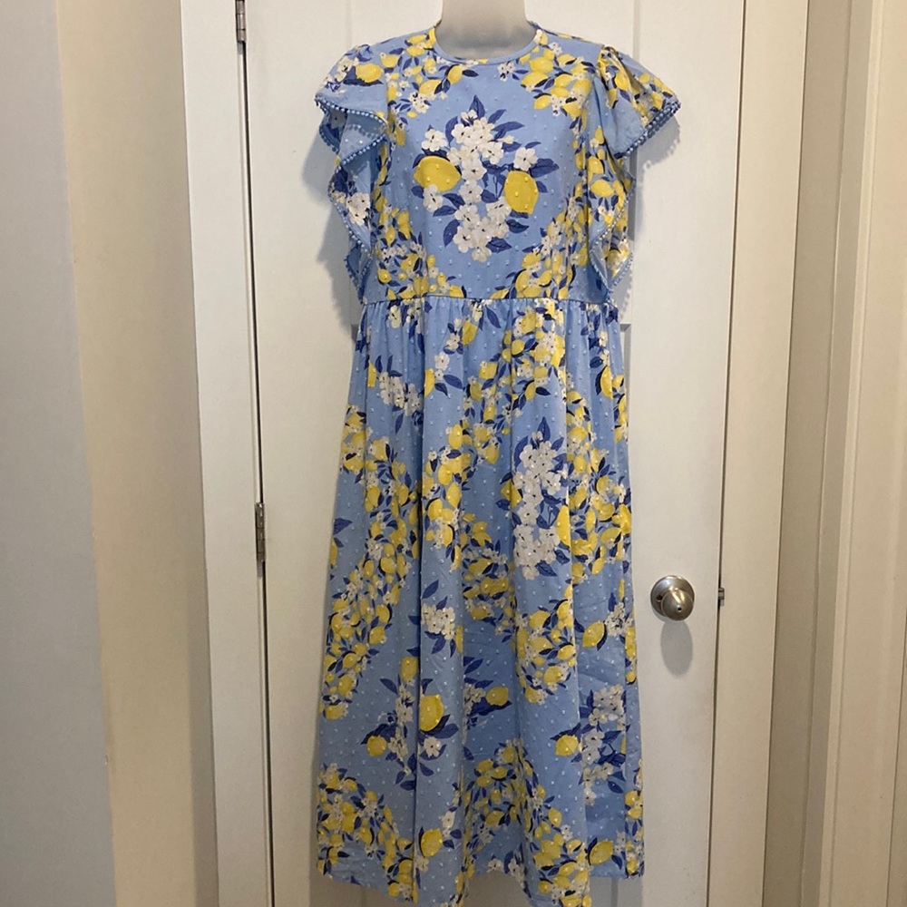 Long Short Sleeve Dress 👗, S-XS, Lined,Blue /Yellow,very comfortable,